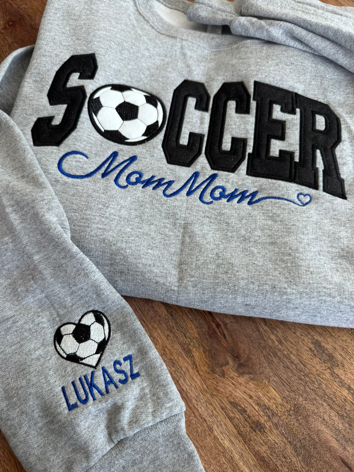 Personalized Soccer Mom Sweatshirt & Hoodie | Sparkle Appliqué