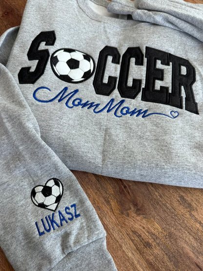 Personalized Soccer Mom Sweatshirt & Hoodie | Sparkle Appliqué